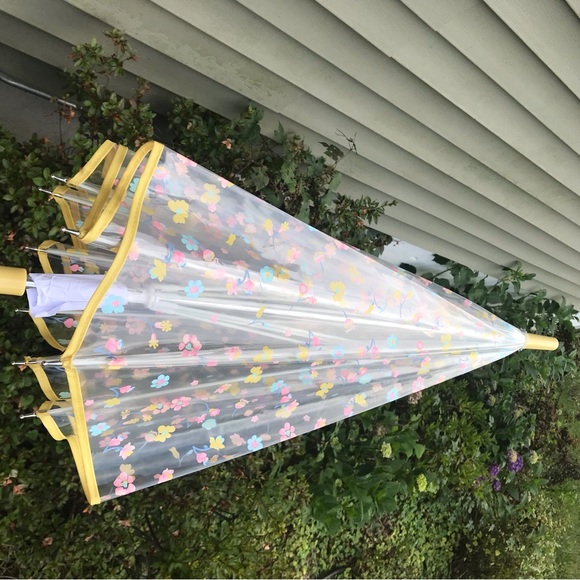 🌸 Coach Clear Bubble Umbrella In Mystical Floral Print - Picture 1 of 9
